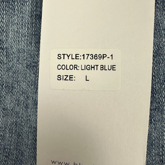 Blue B Collection Womens Large Light Blue Fringe Hem Denim Jeans - Picture 6 of 7